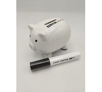 Tinta Unita - Salvadanaio maialino + marcatore Pilot Pintor personalizzabile Black & White - 1 pezzo