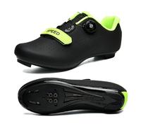 Tinta Unita Scarpe da Ciclismo, Uomo Donna Scarpa da Bici da Strada E MTB, Sneakers Ginnastica Professionali per Esterni Compatibili con Peloton SPD/SPD-SL e Look Black, 45 EU