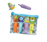 tinta unita Set 4 Evidenziatori Zoo Fruit Collection con Topper in pochette con zip