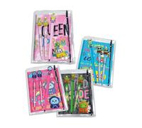 Set Diari ZOO 2025/2026 - Agenda 12 Mesi Datata - Tinta Unita - 4 Colori - con Accessori e Sovracoperta PVC Trasparente (Rosa)