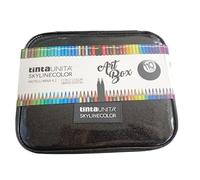 Tinta Unita Skylinecolor Art Box Glitter 110 pastelli, 4 Colori Disponibili, 1 Pezzo (Nero)
