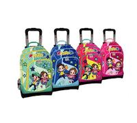 Tinta Unita TROLLEY SCUOLA STACCABILE GLITTERATO ME CONTRO TE + 1 Glitter colorato in omaggio New 2021/2022 (Azzurro)