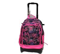 Tinta Unita Trolley Zaino Scuola Dream Cross, Graffiti Fuxia Sganciabile NUOVE RUOTE SALI SCALE con carrello amovibile TINTAUNITA Pool Over