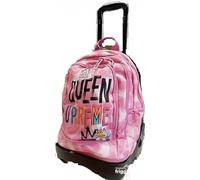 Tinta Unita Trolley Zaino Scuola Dream Cross, Queen Sganciabile NUOVE RUOTE SALI SCALE con carrello amovibile TINTAUNITA Pool Over