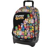 Tinta Unita Trolley Zaino Scuola Dream Cross, Stumble Guys Nero Sganciabile NUOVE RUOTE SALI SCALE con carrello amovibile TINTAUNITA Pool Over