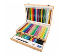 Tinta Unita Valigetta In Legno 130 Pastelli Con Accessori