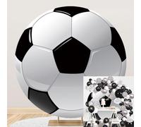 Tintceer Sfondo rotondo da calcio 2 m 3D palla da calcio sport tema cerchio copertura ragazzo uomo atleta festa di compleanno fotografia studio ritratto riprese puntelli