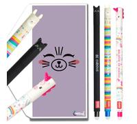Tinte Ink Legami Set di penne cancellabili con graziosa busta (gatto, lama, unicorno, set da 3 penne)