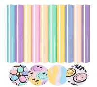 Tintnut 3D Puff Vinyl Heat Transfer - 10 fogli da 12 pollici x 10 pollici Pastel Puff HTV Puff Heat Transfer Vinyl 3D Puffy Iron On Vinyl for T-Shirts DIY