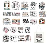 Tintnut Leopard DTF FIFA World Cup - Toppe termoadesive per tessuti, 23 pezzi Iron on Tranfers, adesivi in vinile per vestiti, borse e decorazioni, design fai da te