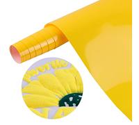 Tintnut Pellicola floccata 3D per plotter, colore giallo, per tessuti, 0 pollici x 6 m, per toppe creative, perfetta per plotter e pressa di trasferimento