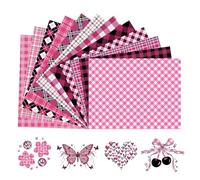 Tintnut Pellicola per plotter da 10 pezzi, 12 x 10 cm, colore nero, rosa a quadri, pellicola flessibile per abbigliamento, borse, compatibile con tutte le macchine da taglio