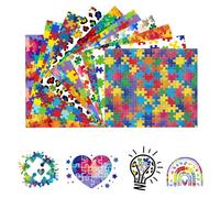 Tintnut Set di 10 fogli in vinile termoadesivo termoadesivo per la sensibilizzazione sull'autismo ad acquerello, 30,5 x 25,4 cm, colorato, per abbigliamento, creazione regalo e decalcomania per la