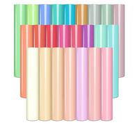 Tintnut Vinile termoadesivo a trasferimento termico, confezione da 24 pezzi, 30,5 x 25,4 cm, colori caramella, termoadesivo multicolore, per magliette fai da te, tessuti, facili da tagliare e