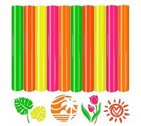 Tintnut Vinile termopressa al neon, 10 fogli in 5 colori, 30,5 x 25,4 cm, vinile HTV neon per, vinile a trasferimento termico al neon per tessuti, facile da diserbare, vinile HTV per magliette