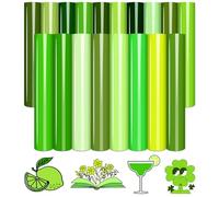 Tintnut Vinile trasferibile a caldo HTV - 18 fogli 12" x 10" Verde Chiaro e Verde Militare Termoadesivo per Magliette