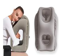 tintoke Cuscino gonfiabile per il collo, aereo, da viaggio, portatile, cuscino da viaggio, cuscino gonfiabile, cuscino da campeggio, comodo supporto per testa e mento, cuscino per treni (Grigio)