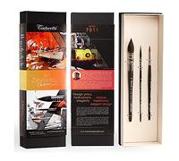 TINTORETTO Kit Pennelli Punta Tonda per Acquerello, Pennello in Martora Kolinsky + Pennelli Sintetici Vaio Linea Feltracco - Set "Zangarelli" 3pz.
