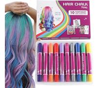Tintura del gesso per capelli, 10 pezzi di capelli temporanei per bambini adulti, segnali da colorare di capelli lavabili, gesso colorato per capelli, al sicuro per bambini ragazze adulti (1PC)