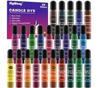 Tintura Liquida per Candele - 24 Colori Non Tossici per Colorante di Cera Gel, Paraffina, Soia, Api - 10ml per Colore