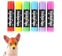 Tintura per capelli per cani, 6 gessetti per capelli per cani, tinture per capelli per animali domestici, matite temporanee per la cura del pelo di cani e cavalli