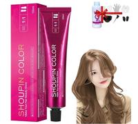 Tintura per capelli senza decolorazione, Shoupin Hair Color, senza danni ai capelli, senza decolorazione, colorazione nutriente, tintura istantanea per donne e uomini (Milk tea)