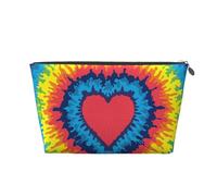 Tintura per cravatta arcobaleno cuore amore, Borsa da toilette Borsa per trucco Borsa per cosmetici Borsa da toilette da viaggio portatile
