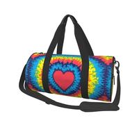 Tintura per cravatta arcobaleno cuore amore, Borsone da viaggio di grande capacità Borsa rotonda Borsa da viaggio sportiva Borsa da viaggio Borsa da fitness
