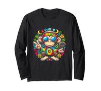Tintura per cravatta colorata con segno di pace scimmia per ragazzi e ragazze hippie Maglia a Manica