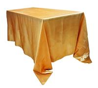 TINWARM Rettangolare Tovaglia in Raso per la Decorazione di Matrimonio/Compleanno/Battesimo del Bambino/Eventi 250 * 350CM (98.4in x 137.8in)- Oro