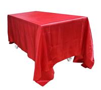 TINWARM Rettangolare Tovaglia in Raso per la Decorazione di Matrimonio/Compleanno/Battesimo del Bambino/Eventi 250 * 350CM (98.4in x 137.8in)- Rosso