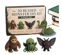 Tiny 3D Beaded Animal DIY Kit | 4 Cute Designs, 3D Animals Themed Beadwork Set, Creative Jewelry Art Craft Kit With Instructions, For Adults Enthusiasts Birthday Parties Rainy Days Stay At Home