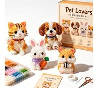 Tiny 3D Beaded Animal DIY Kit, Cute Bird & Animal Beading Craft Set with 4 Cute Designs, 3D Animals Themed Beadwork Kit for Beginners & Craft Enthusiasts, with Instructions (#D)
