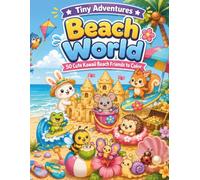 Tiny Adventures: Beach World: 50 Cute Kawaii Beach Friends to Color