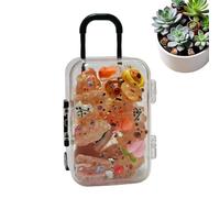 Tiny Animal Figurines 18 Pieces with Suitcase Glowing Resin Desk Decor