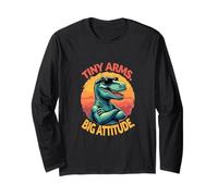 Tiny Arms Big Attitude - Divertente Atmosfera T Rex Maglia a Manica