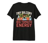 Tiny Balcony Big Tomato Energy Orto Urbano Ironico Maglietta Premium
