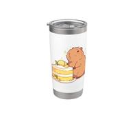 Tiny Calm Capybara Yuzu Cake Chibi Cute Art Kawaii Bicchiere termico in acciaio inox doppia parete