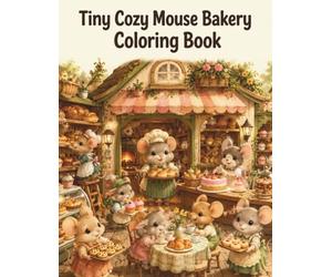 Tiny Cozy Mouse Bakery Coloring Book: Cute Little Mice Baking Bread, Cakes, Cookies and Pastries in a Charming Cottage Village | Relaxing Cozy Coloring Pages for Adults and Teens