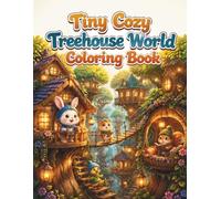 Tiny Cozy Treehouse World Coloring Book: Cute and Easy Coloring Pages Featuring Adorable Animal Treehouse Homes, Magical Forest Villages, Cozy Tree ... Cottagecore Adventures for Adults and Teens