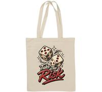 tiny dadi take the risk - Borsa tote in cotone naturale, colore: Bianco
