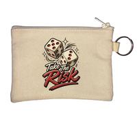 Tiny dadi take the Risk Portachiavi Portamonete Beige