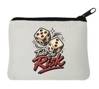 Tiny dadi Take the Risk - Portamonete in neoprene, 10 x 11 cm, colore: Bianco