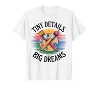 Tiny Details Big Dreams Art Teacher Painter Palette Maglietta