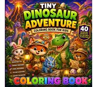 Tiny Dinosaur Adventure Coloring Book for Kids Ages 4-10: 40 Fun and Easy Designs with Bold and Simple Coloring Pages