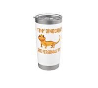 Tiny Dinosaur Big Personality Bearded Dragon Drago Barbuto Bicchiere termico in acciaio inox doppia parete