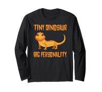 Tiny Dinosaur Big Personality Bearded Dragon Drago Barbuto Maglia a Manica