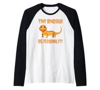 Tiny Dinosaur Big Personality Bearded Dragon Drago Barbuto Maglia con Maniche Raglan