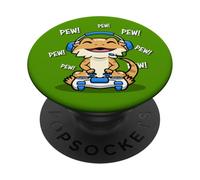 Tiny Dinosaur Boys Kawaii Kid Pew Gamer Bearded Dragon Lover PopSockets PopGrip Adesivo