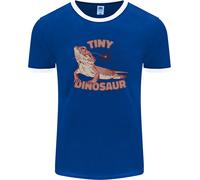 Tiny Dinosaur Divertente Drago Barbuto Uomo Ringer T-Shirt FotL